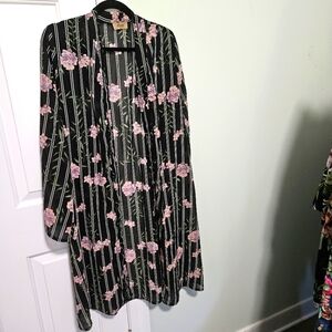 Jorja Striped And Floral Kimono Size L